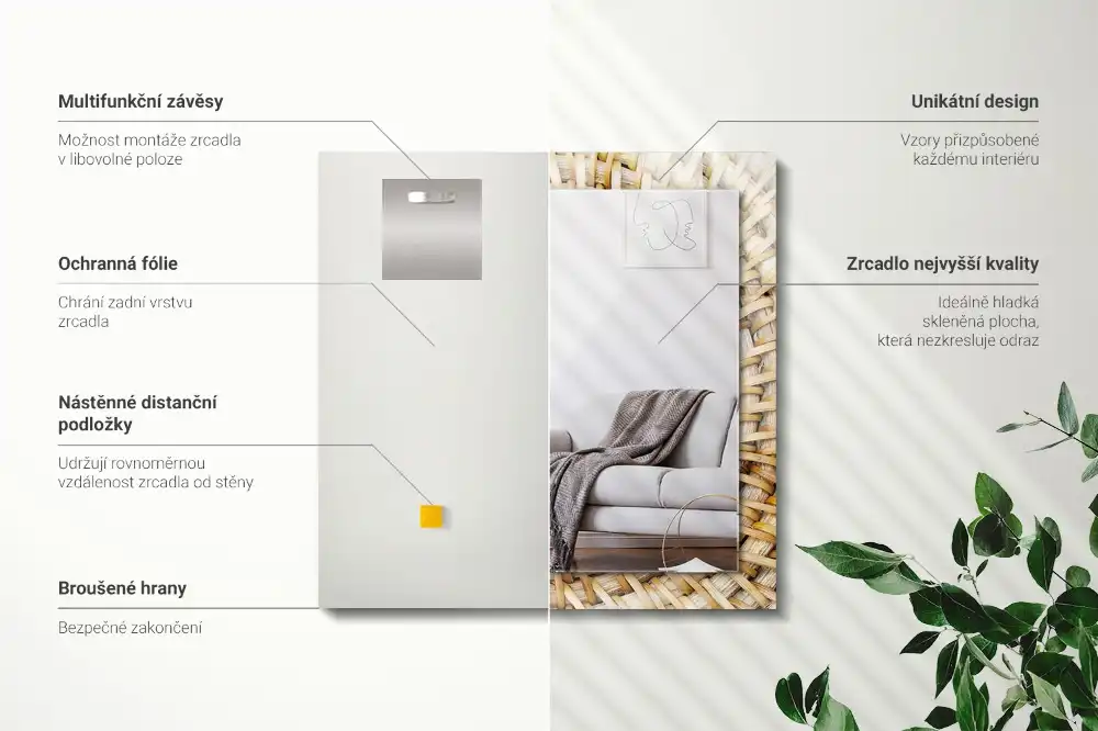 Tiskano pravokotne ogledalo Pletenje