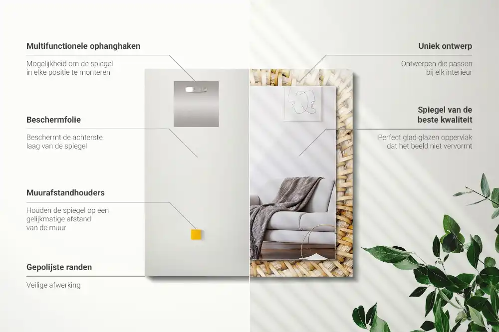 Tiskano pravokotne ogledalo Pletenje