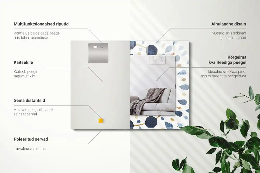 Tiskano pravokotne ogledalo Abstraktni vzorec mandale