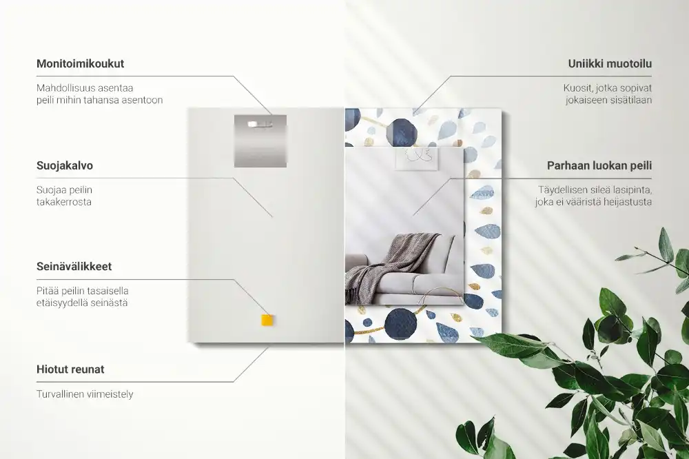 Tiskano pravokotne ogledalo Abstraktni vzorec mandale