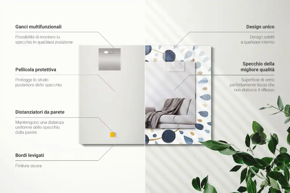 Tiskano pravokotne ogledalo Abstraktni vzorec mandale