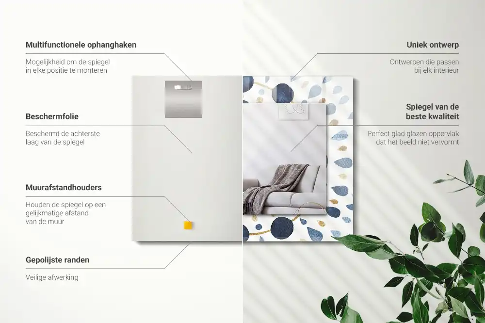 Tiskano pravokotne ogledalo Abstraktni vzorec mandale