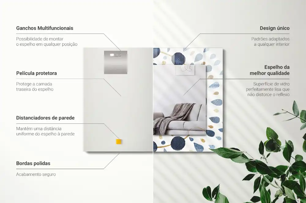 Tiskano pravokotne ogledalo Abstraktni vzorec mandale