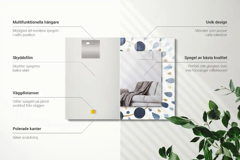 Tiskano pravokotne ogledalo Abstraktni vzorec mandale