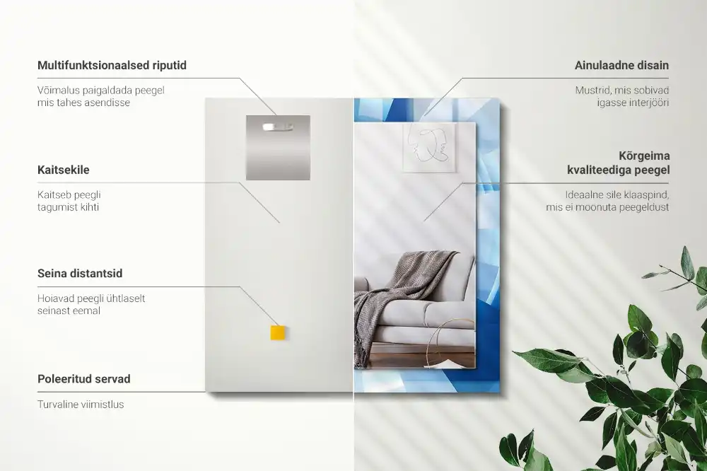 Pravokotne ogledalo s potiskanim okvirjem Abstraktni tunel