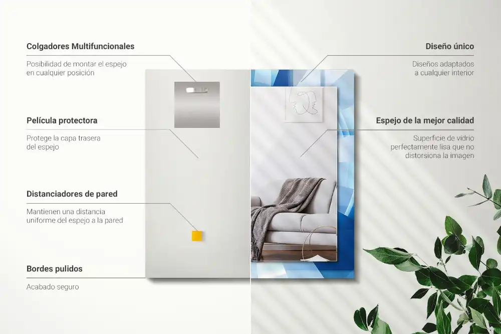 Pravokotne ogledalo s potiskanim okvirjem Abstraktni tunel