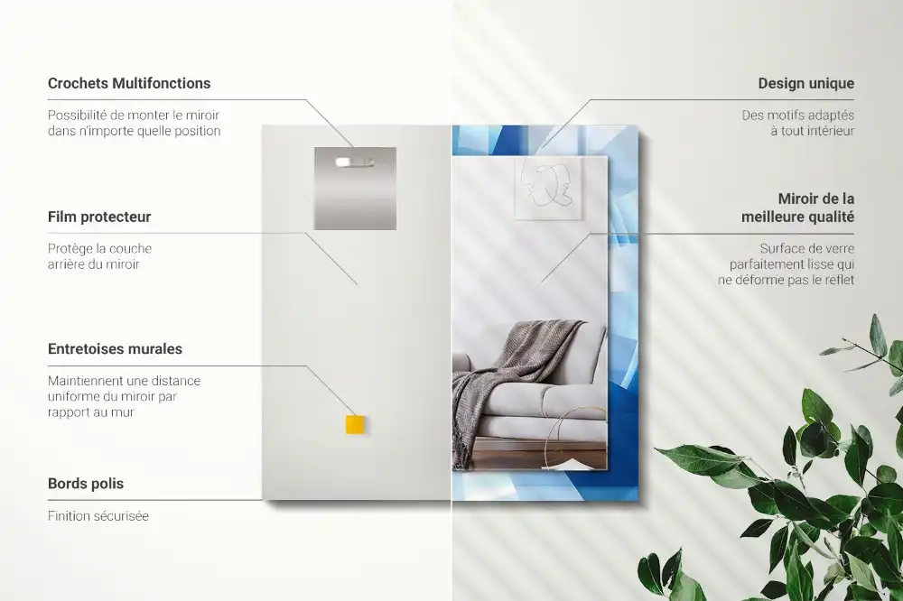 Pravokotne ogledalo s potiskanim okvirjem Abstraktni tunel