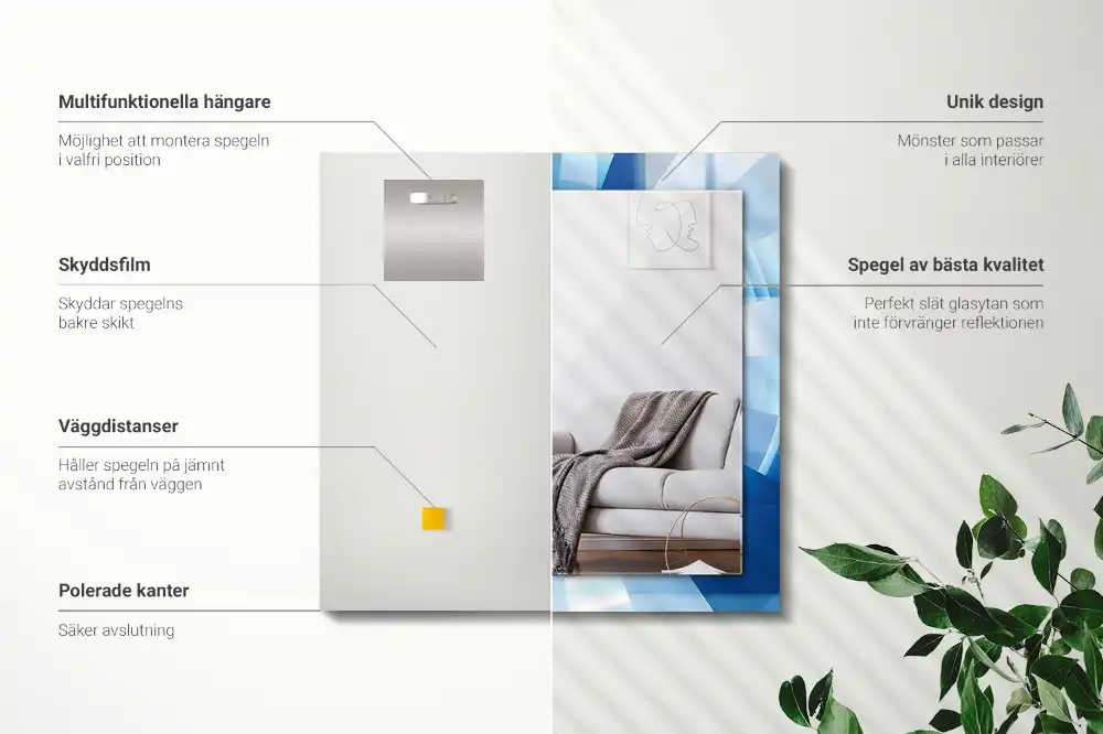 Pravokotne ogledalo s potiskanim okvirjem Abstraktni tunel