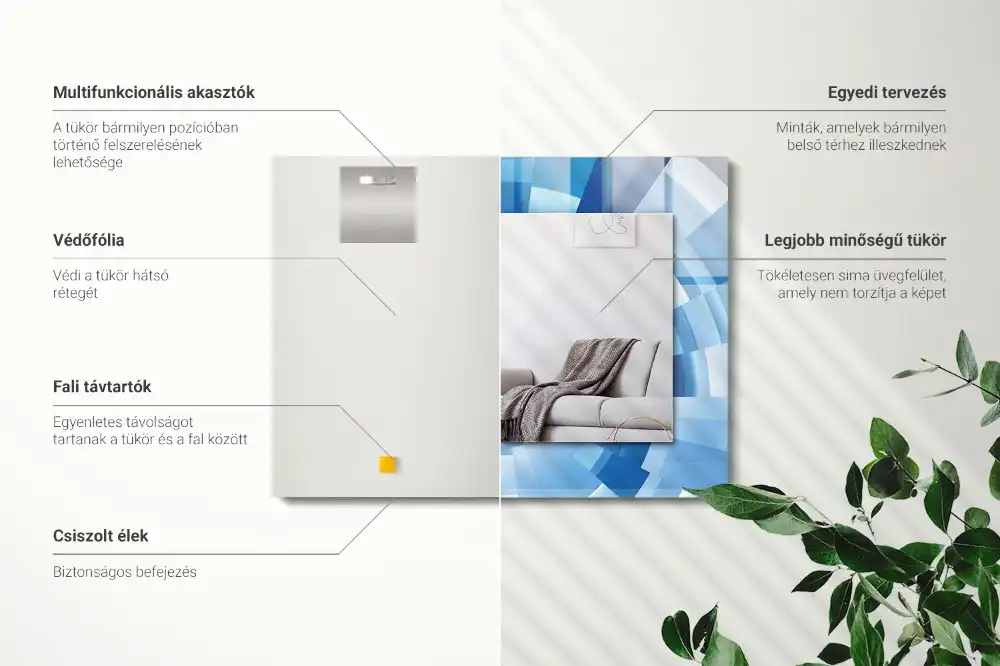 Pravokotne ogledalo s potiskanim okvirjem Abstraktni tunel