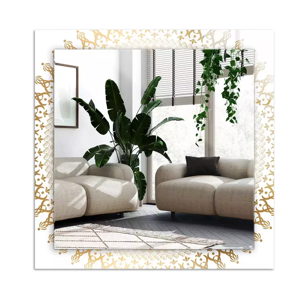 Pravokotne okrasno ogledalo vzorec mandale