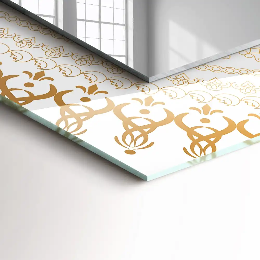 Pravokotne okrasno ogledalo vzorec mandale