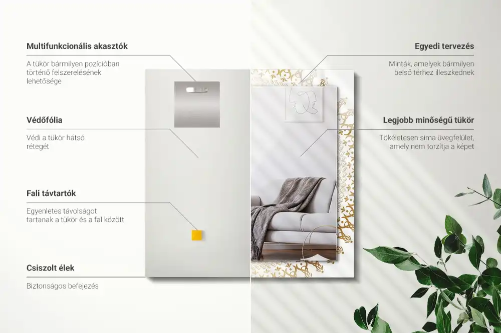 Pravokotne okrasno ogledalo vzorec mandale