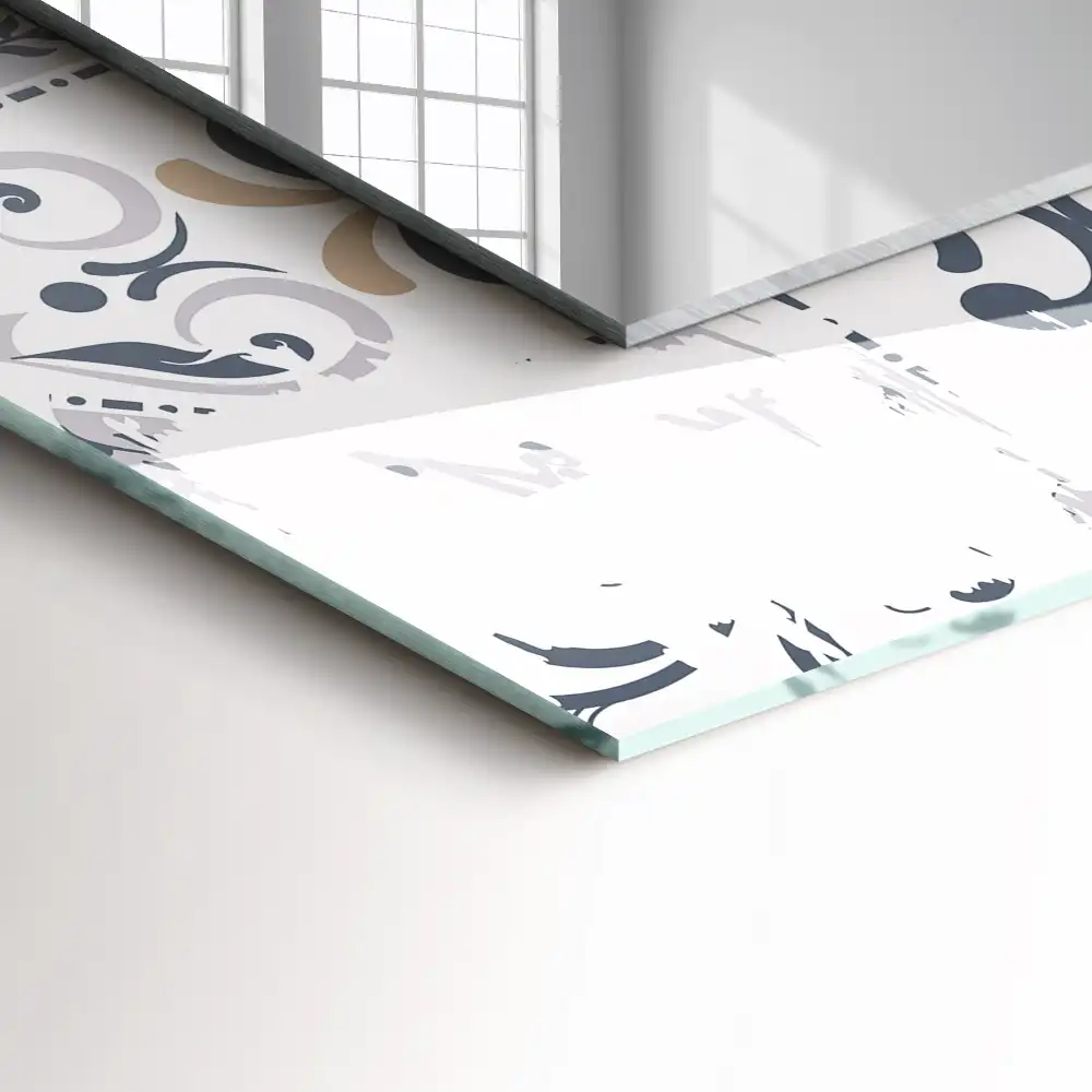 Tiskano pravokotne ogledalo Okraski z vzorci ploščic