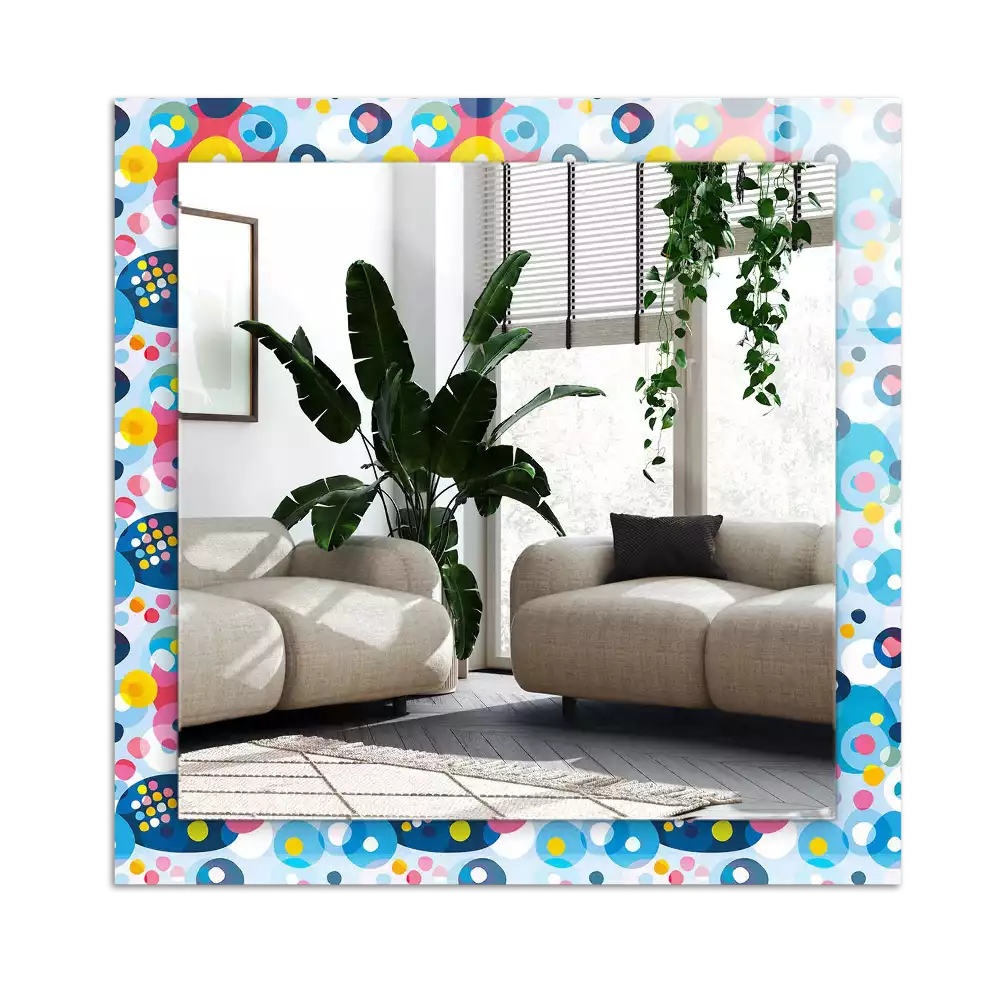 Pravokotne ogledalo s potiskanim okvirjem Barviti abstraktni vzorci