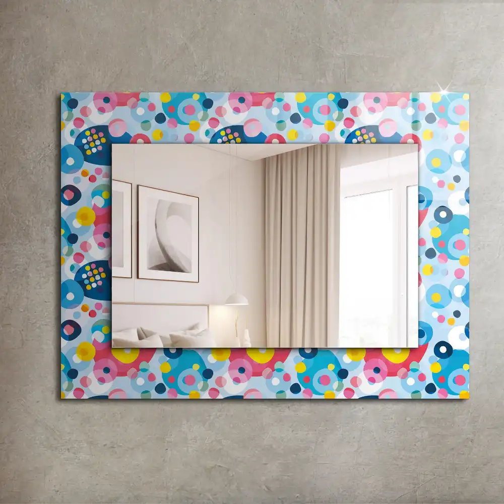 Pravokotne ogledalo s potiskanim okvirjem Barviti abstraktni vzorci