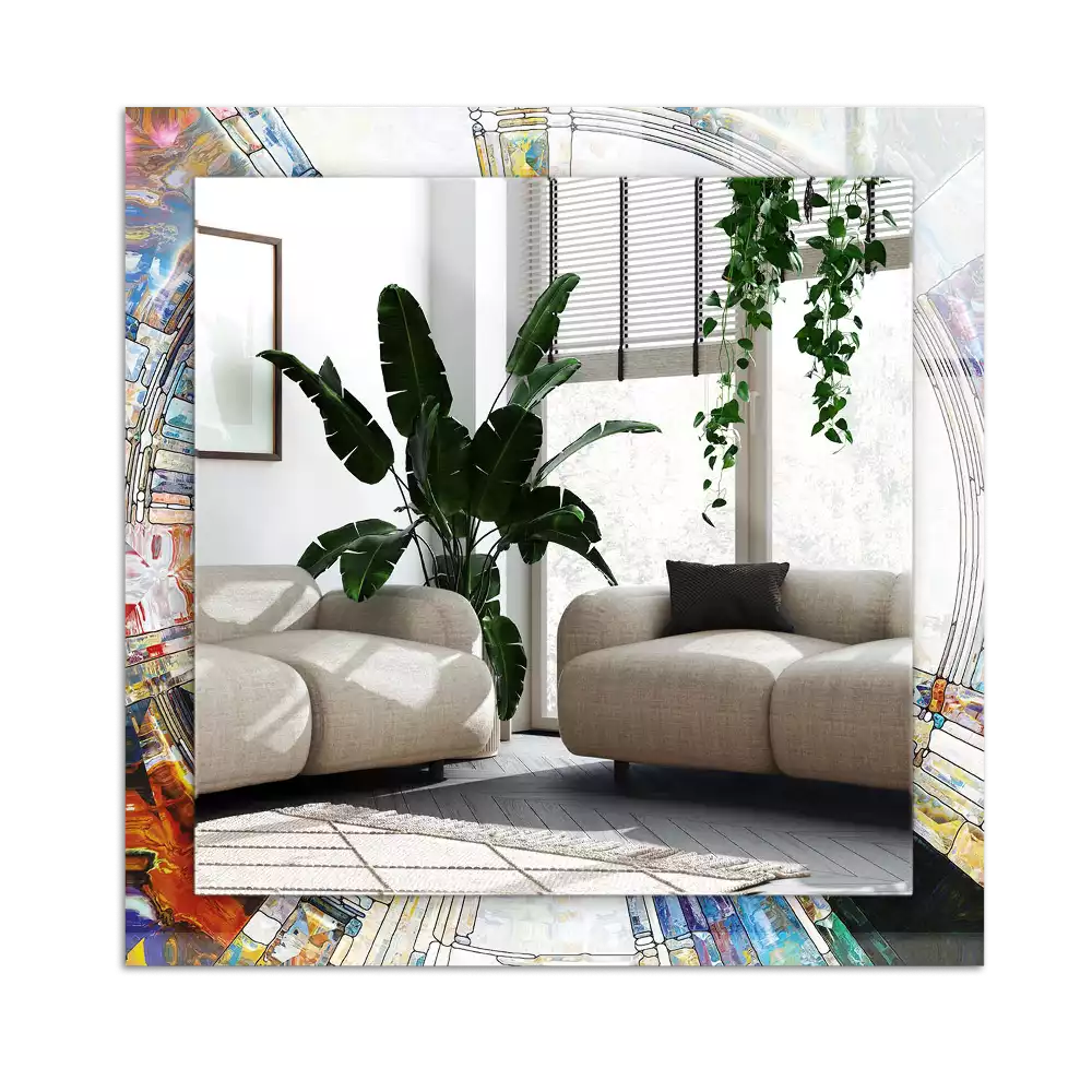 Pravokotne okrasno ogledalo Abstraktni mozaik krogov