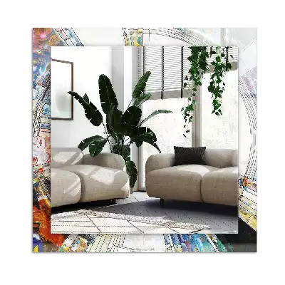 Pravokotne okrasno ogledalo Abstraktni mozaik krogov