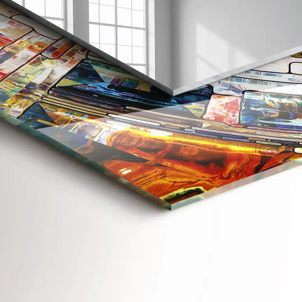 Pravokotne okrasno ogledalo Abstraktni mozaik krogov