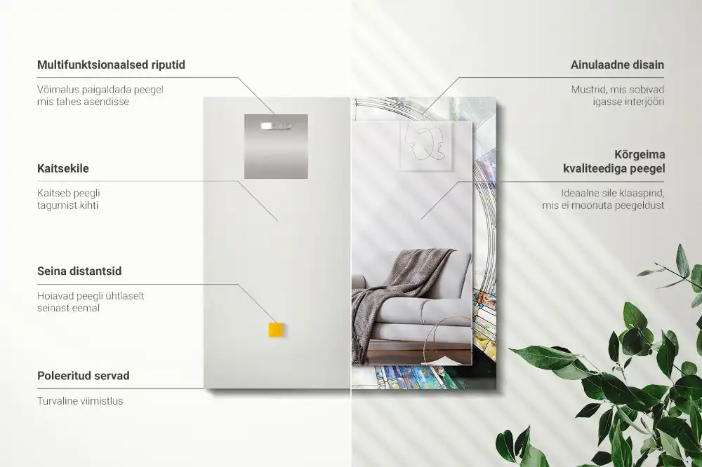 Pravokotne okrasno ogledalo Abstraktni mozaik krogov