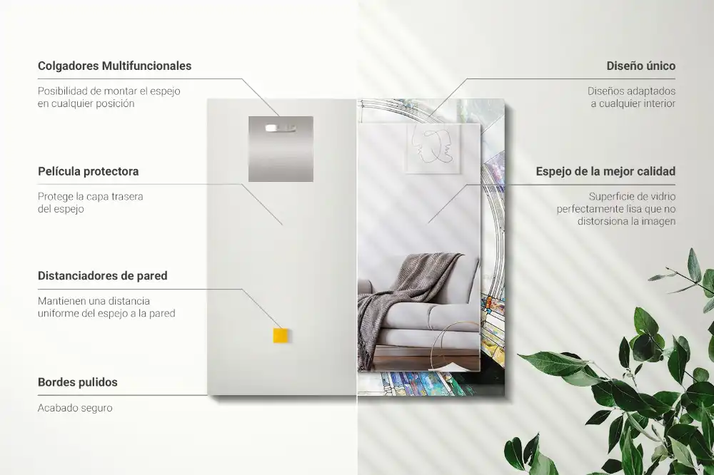 Pravokotne okrasno ogledalo Abstraktni mozaik krogov