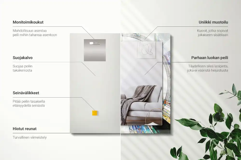 Pravokotne okrasno ogledalo Abstraktni mozaik krogov