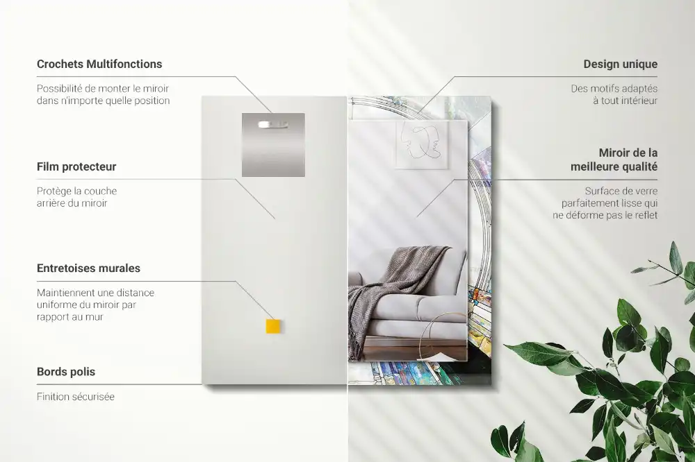 Pravokotne okrasno ogledalo Abstraktni mozaik krogov