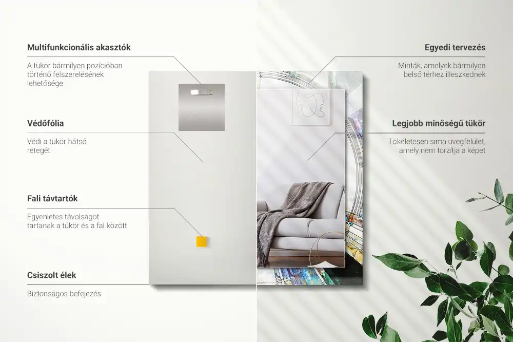 Pravokotne okrasno ogledalo Abstraktni mozaik krogov