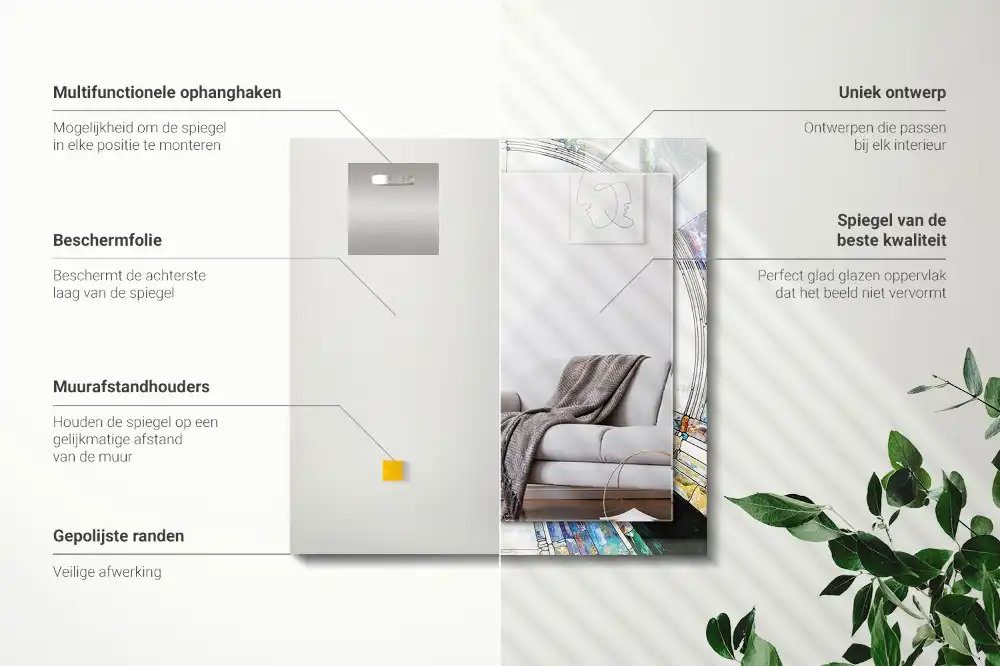 Pravokotne okrasno ogledalo Abstraktni mozaik krogov