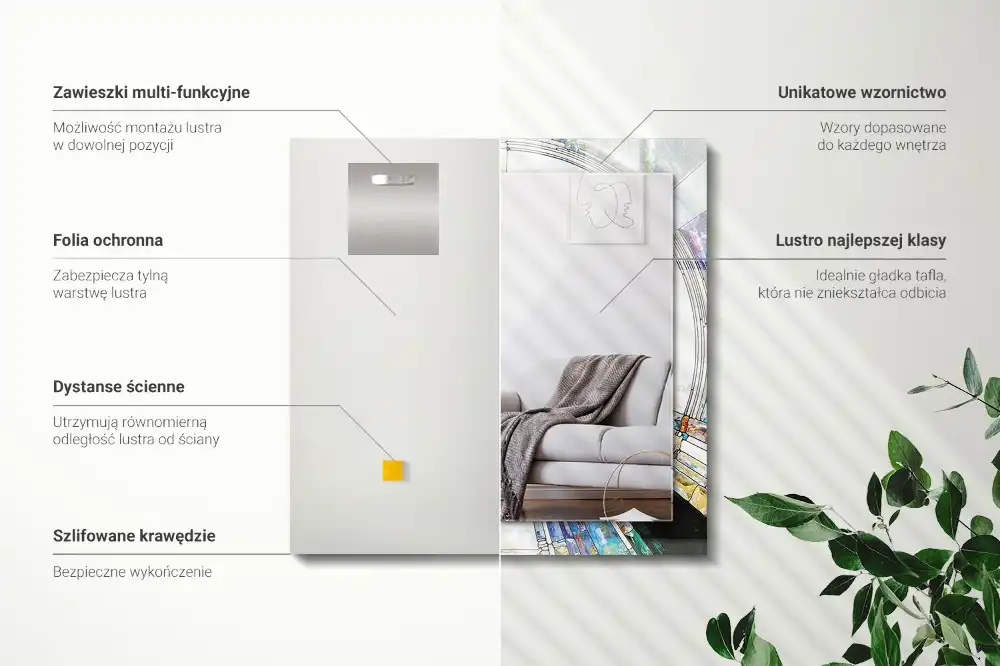 Pravokotne okrasno ogledalo Abstraktni mozaik krogov