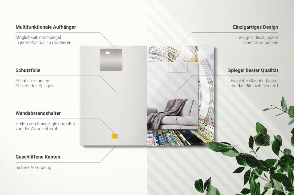 Pravokotne okrasno ogledalo Abstraktni mozaik krogov