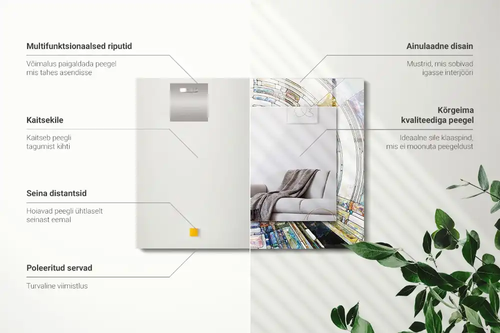 Pravokotne okrasno ogledalo Abstraktni mozaik krogov