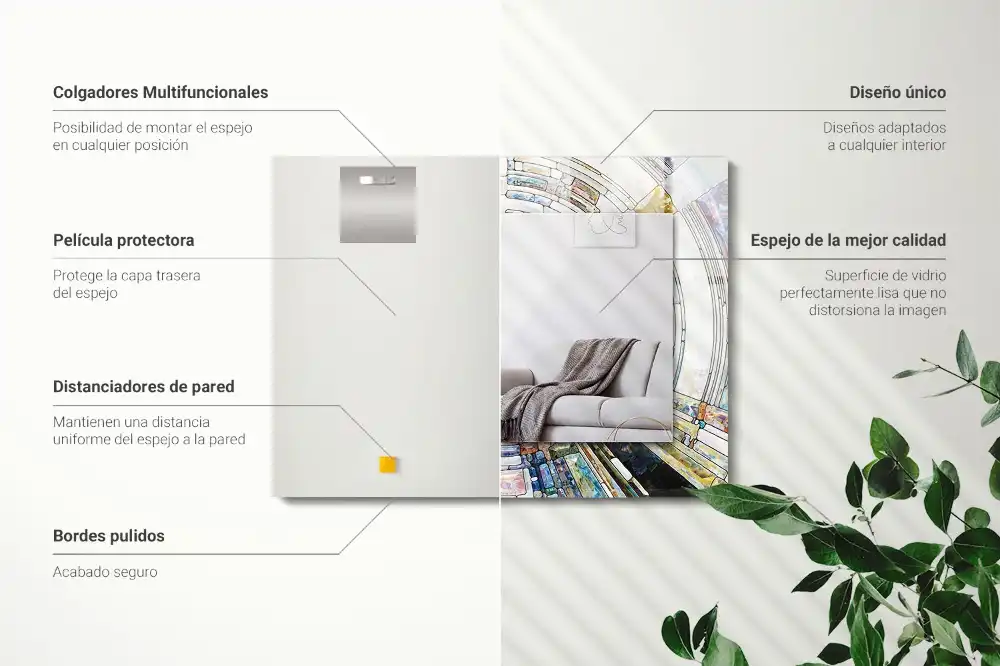 Pravokotne okrasno ogledalo Abstraktni mozaik krogov