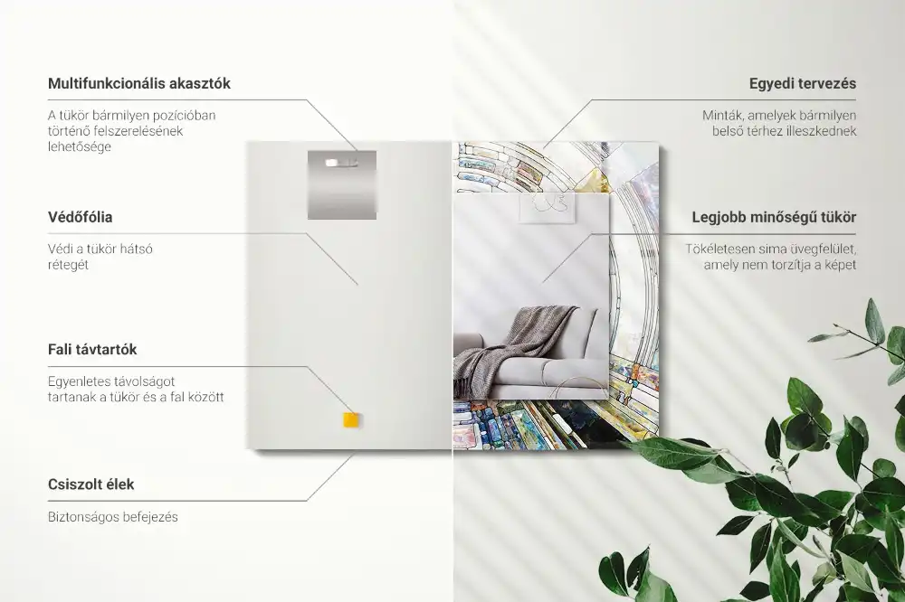 Pravokotne okrasno ogledalo Abstraktni mozaik krogov