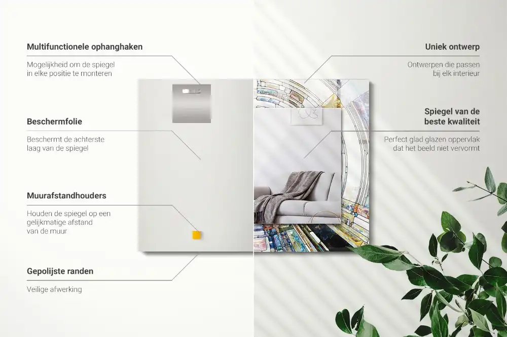 Pravokotne okrasno ogledalo Abstraktni mozaik krogov