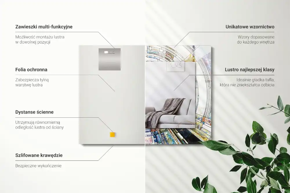 Pravokotne okrasno ogledalo Abstraktni mozaik krogov