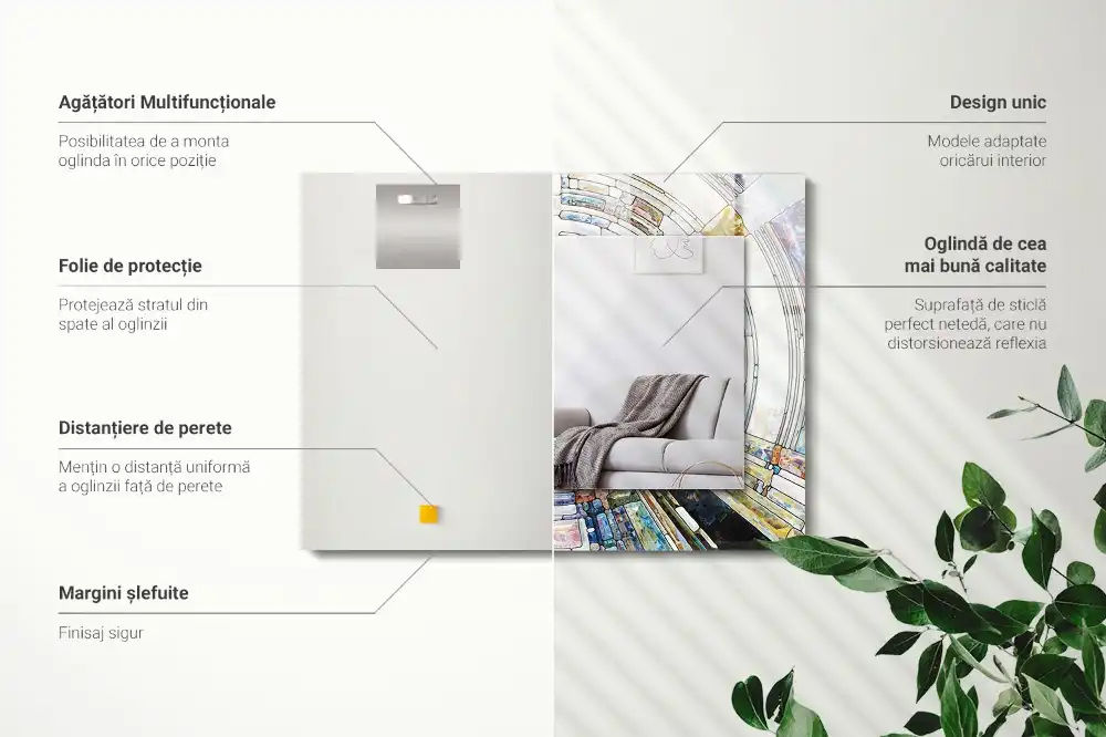 Pravokotne okrasno ogledalo Abstraktni mozaik krogov