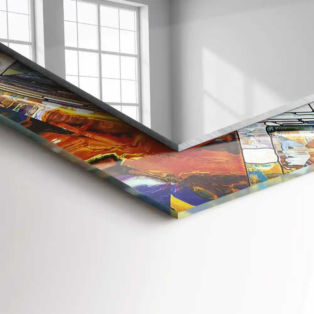 Pravokotne okrasno ogledalo Abstraktni mozaik krogov