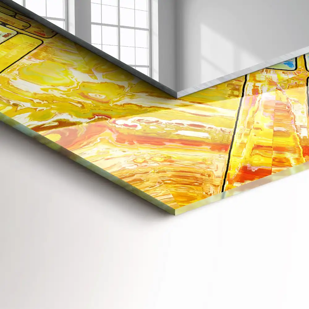 Pravokotne okrasno ogledalo Barvit abstraktni mozaik