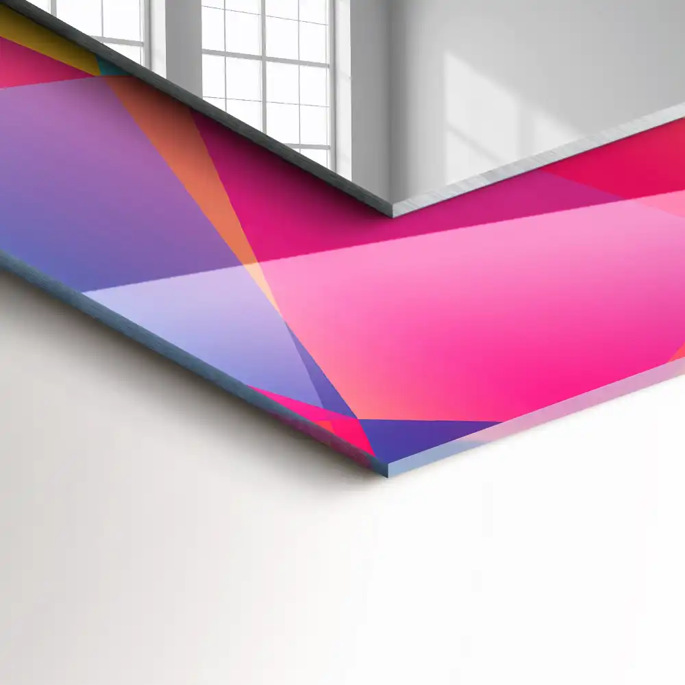 Pravokotne ogledalo s potiskanim okvirjem Barviti geometrijski vzorci