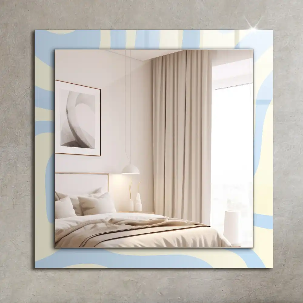 Pravokotne okrasno ogledalo Abstraktni valoviti vzorci
