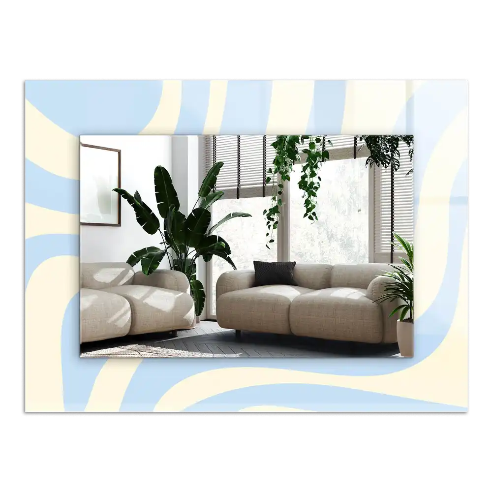 Pravokotne okrasno ogledalo Abstraktni valoviti vzorci