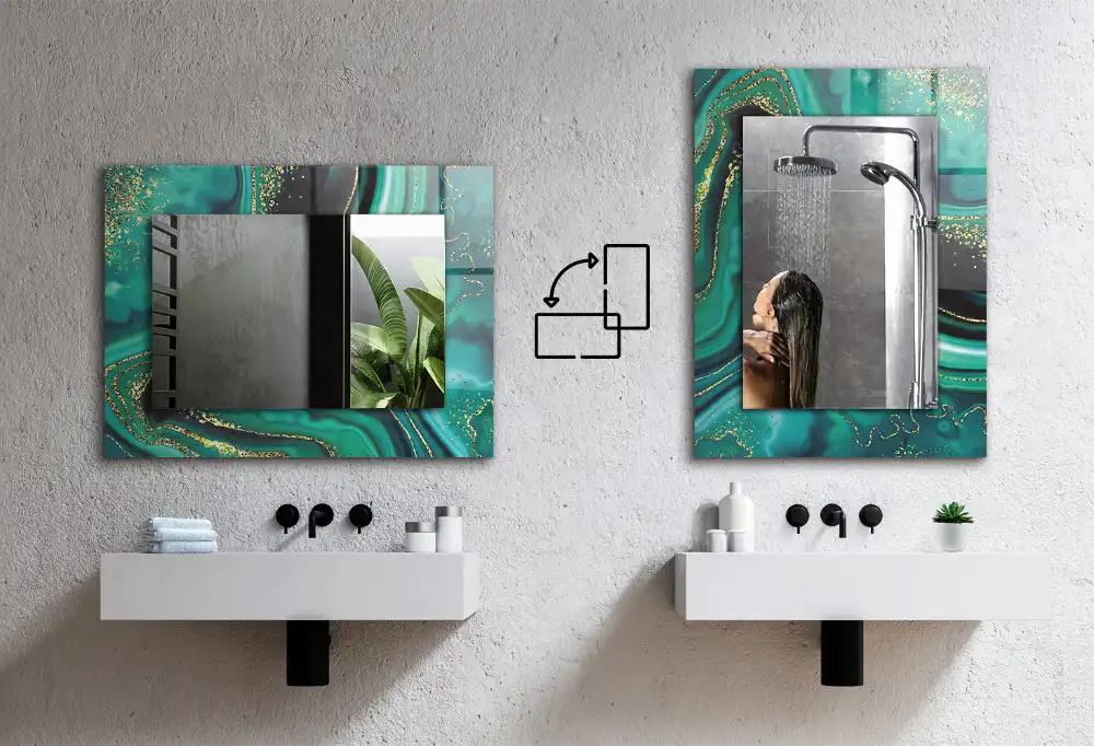 Tiskano pravokotne ogledalo Abstraktni pisani vzorci