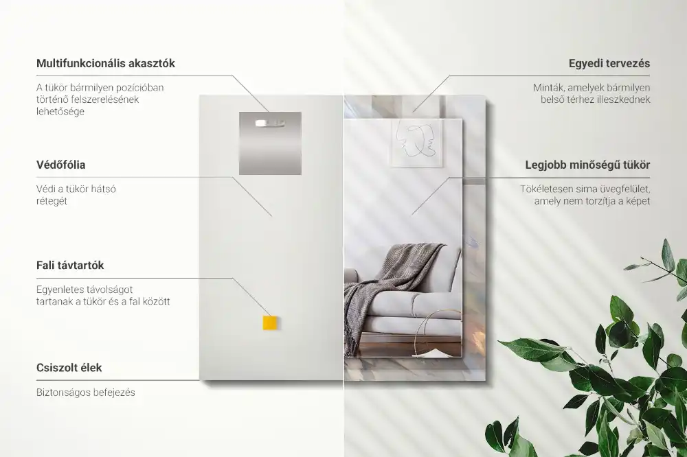 Tiskano pravokotne ogledalo Abstraktni pisani vzorci