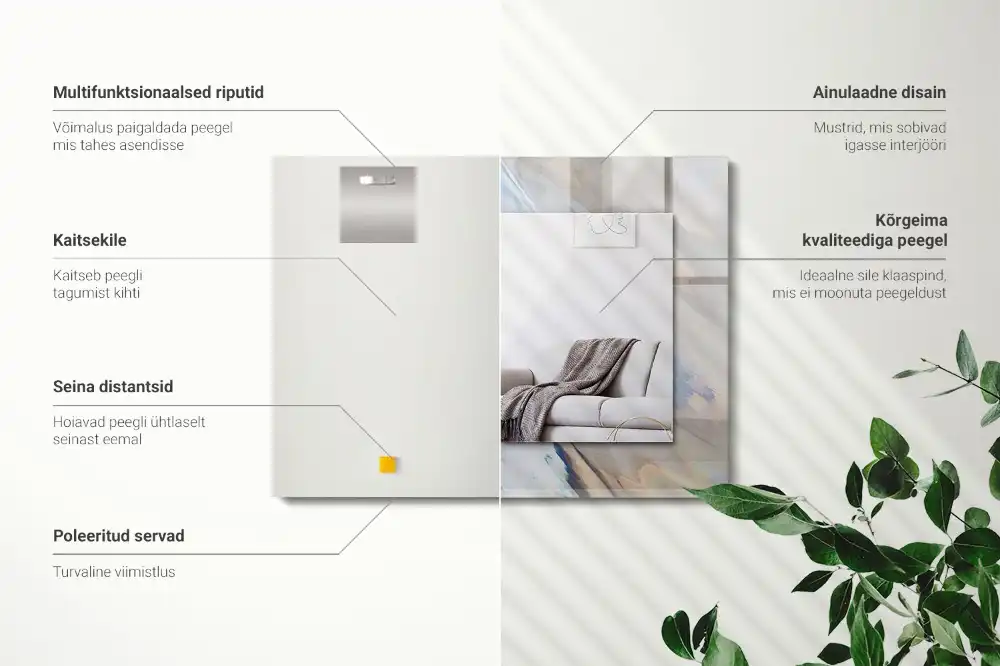 Tiskano pravokotne ogledalo Abstraktni pisani vzorci