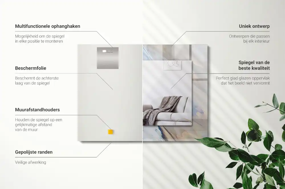 Tiskano pravokotne ogledalo Abstraktni pisani vzorci