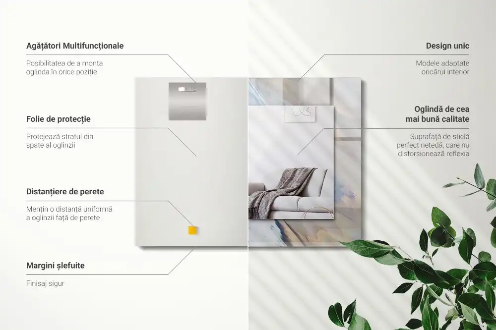 Tiskano pravokotne ogledalo Abstraktni pisani vzorci