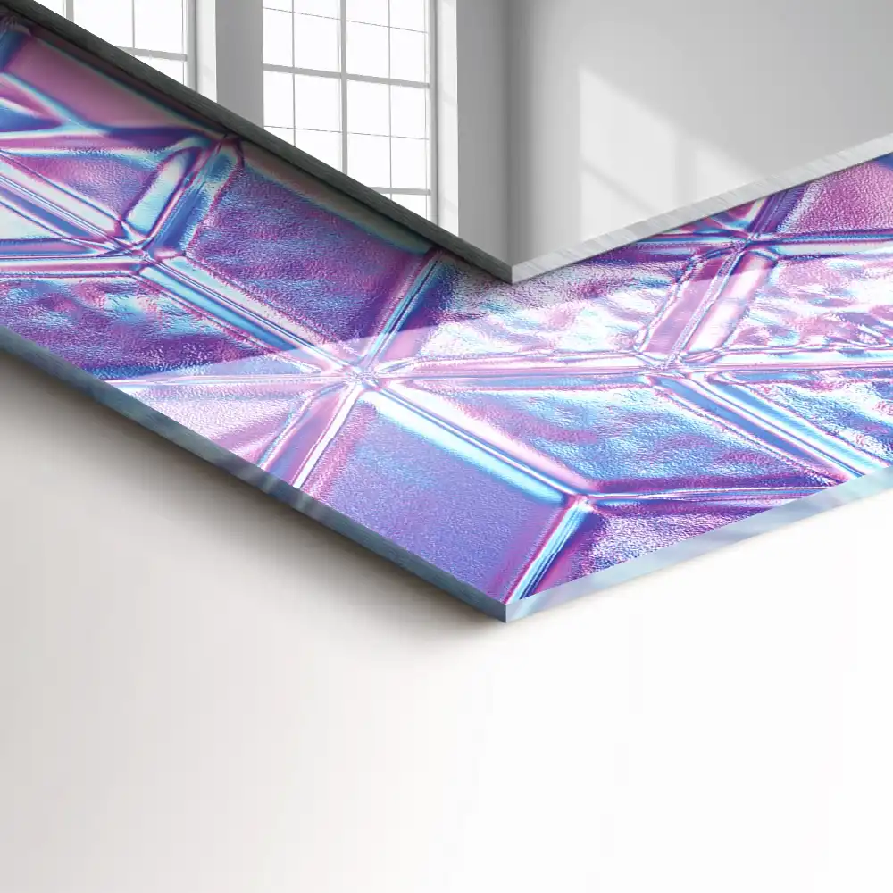 Pravokotne okrasno ogledalo Prozorne barvne kocke