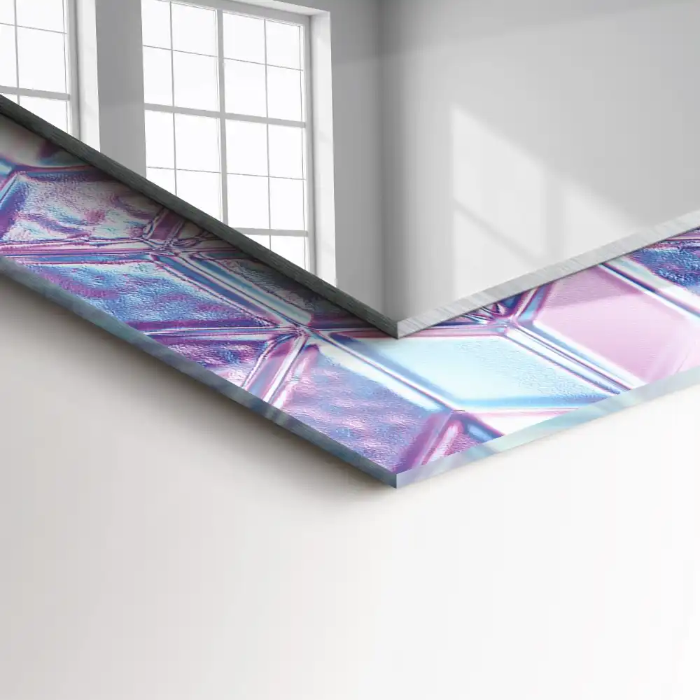 Pravokotne okrasno ogledalo Prozorne barvne kocke