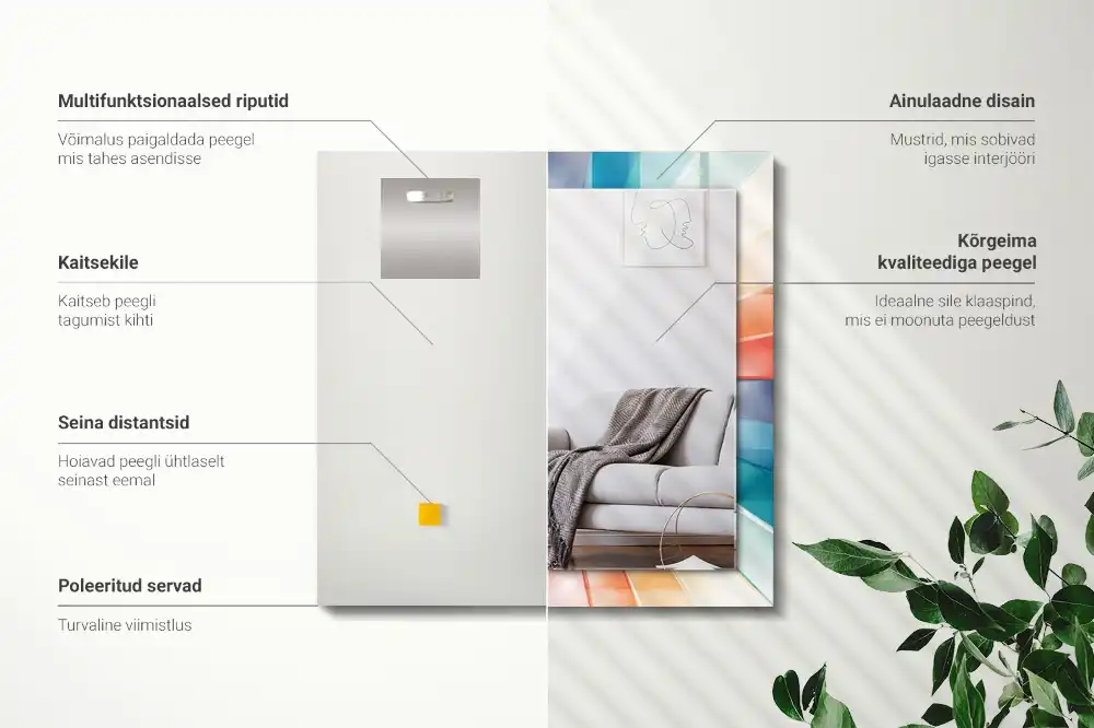 Tiskano pravokotne ogledalo Barviti svetlobni žarki