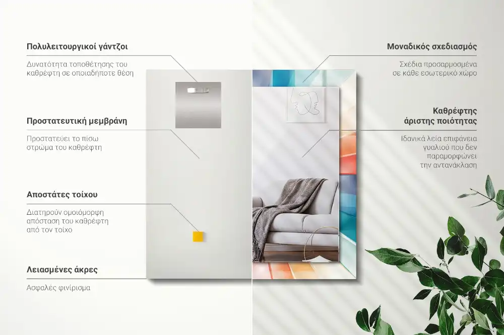 Tiskano pravokotne ogledalo Barviti svetlobni žarki